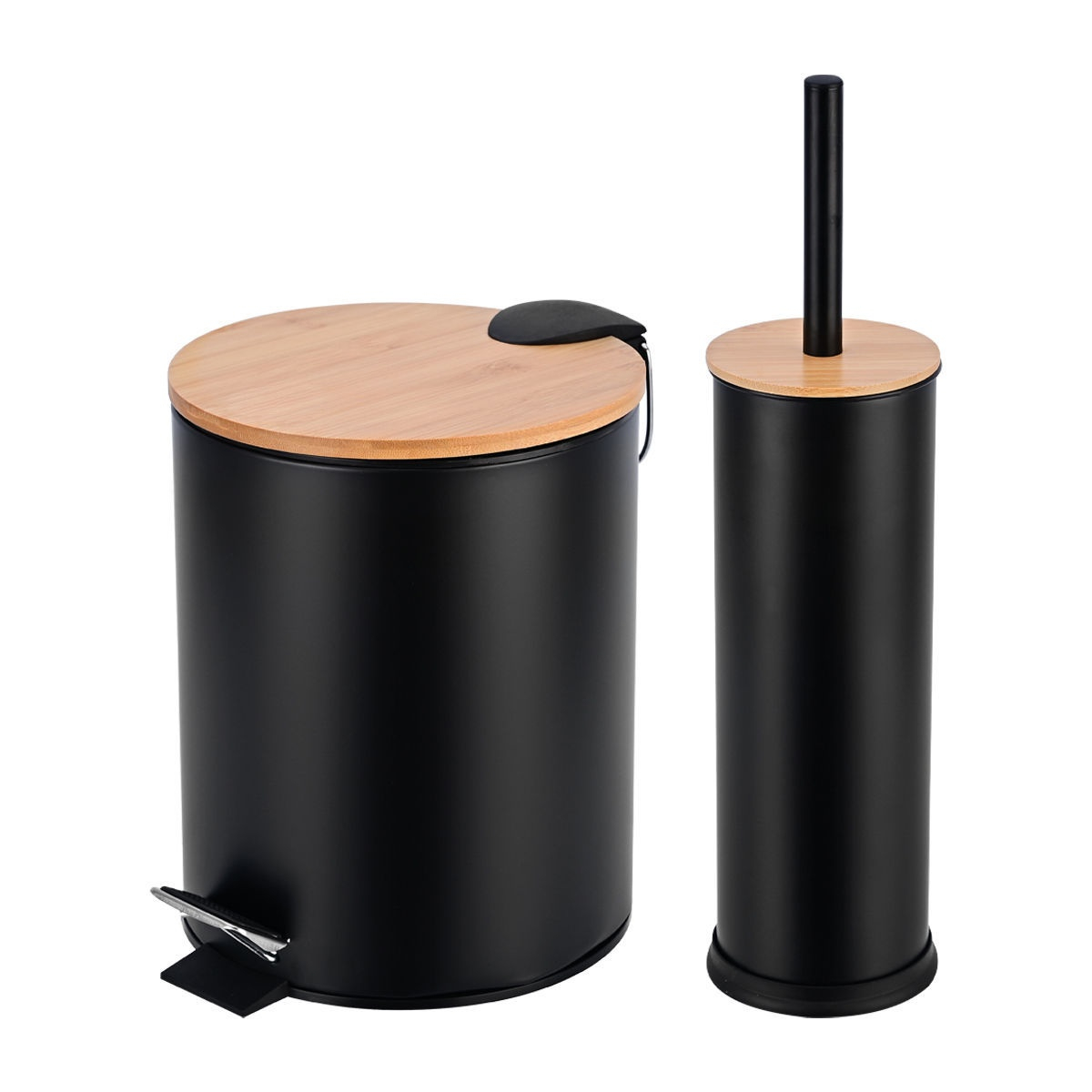 Σετ Πιγκάλ Κάδος Απορριμάτων Μπάνιου Estia Bamboo Essentials Black 02-35631 Home Μπάνιο Αξεσουάρ Κάδοι Απορριμμάτων Spitishop