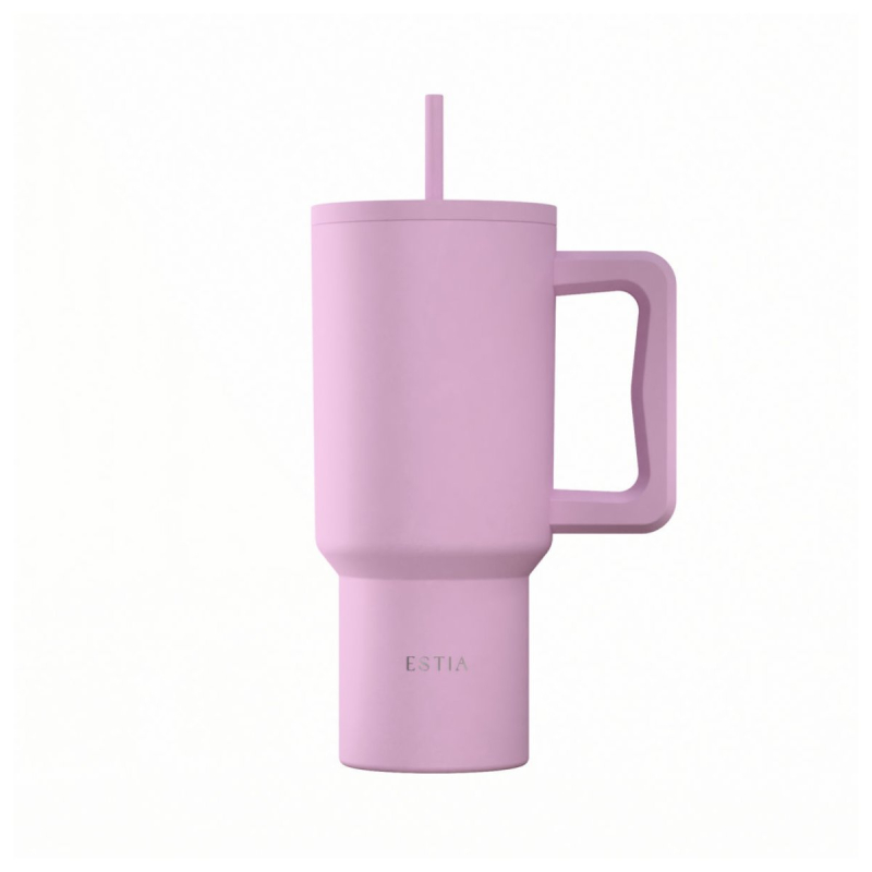 Κούπα Θερμός Με Λαβή & Καλαμάκι 900ml Estia Save The Aegean Tumbler Lavender 01-41472