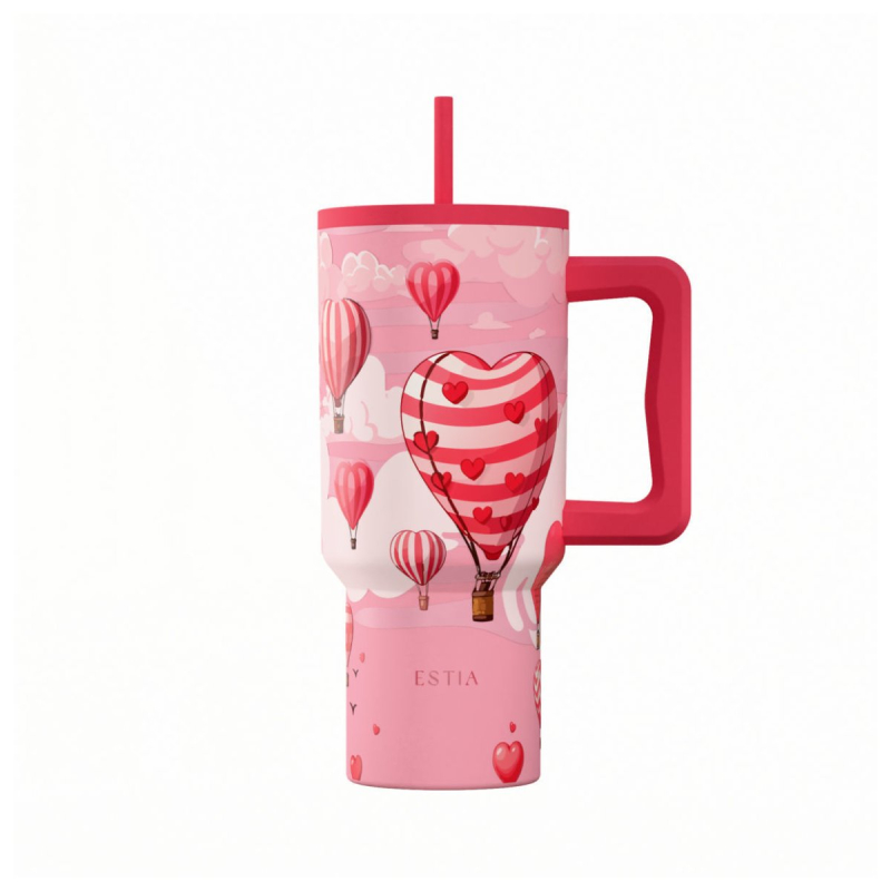 Κούπα Θερμός Με Λαβή & Καλαμάκι 900ml Estia Save The Aegean Tumbler Love Ascend 01-41533