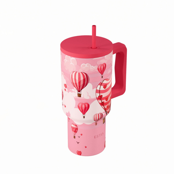 Κούπα Θερμός Με Λαβή & Καλαμάκι 900ml Estia Save The Aegean Tumbler Love Ascend 01-41533