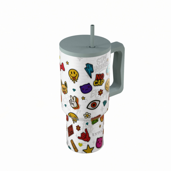 Κούπα Θερμός Με Λαβή & Καλαμάκι 900ml Estia Save The Aegean Tumbler Urban Vibes 01-41540