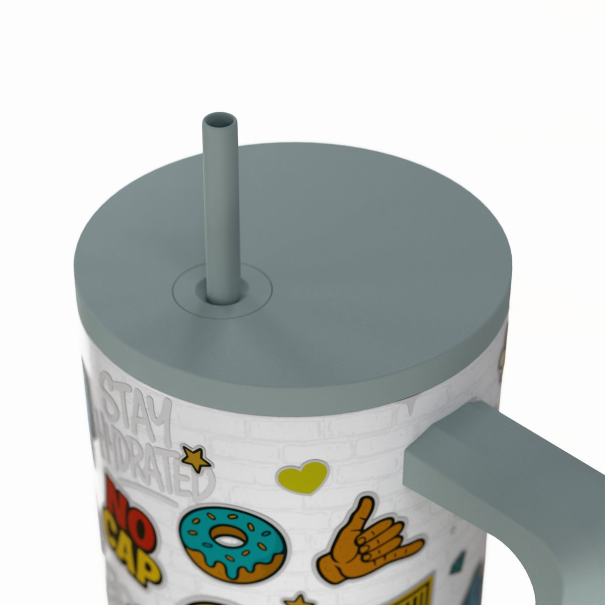 Κούπα Θερμός με Λαβή Καλαμάκι 900Ml Estia Save The Aegean Tumbler Urban Vibes 01-41540 Home Οργάνωση & Αποθήκευση Spitishop