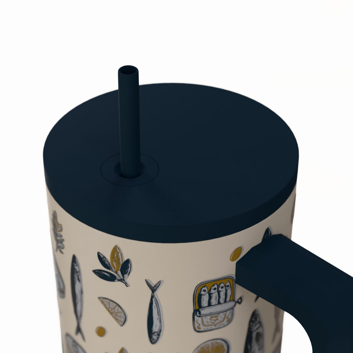 Κούπα Θερμός με Λαβή Καλαμάκι 900Ml Estia Save The Aegean Tumbler Salt Life 01-41557 Home Οργάνωση & Αποθήκευση Spitishop