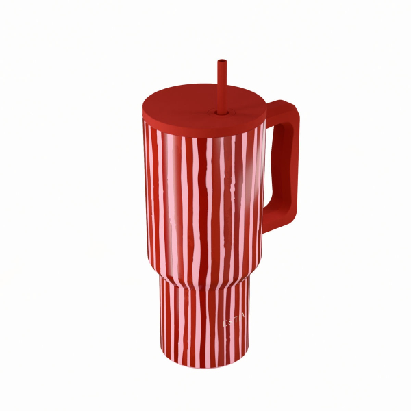 Κούπα Θερμός Με Λαβή & Καλαμάκι 900ml Estia Save The Aegean Tumbler Viva Stripe 01-41564