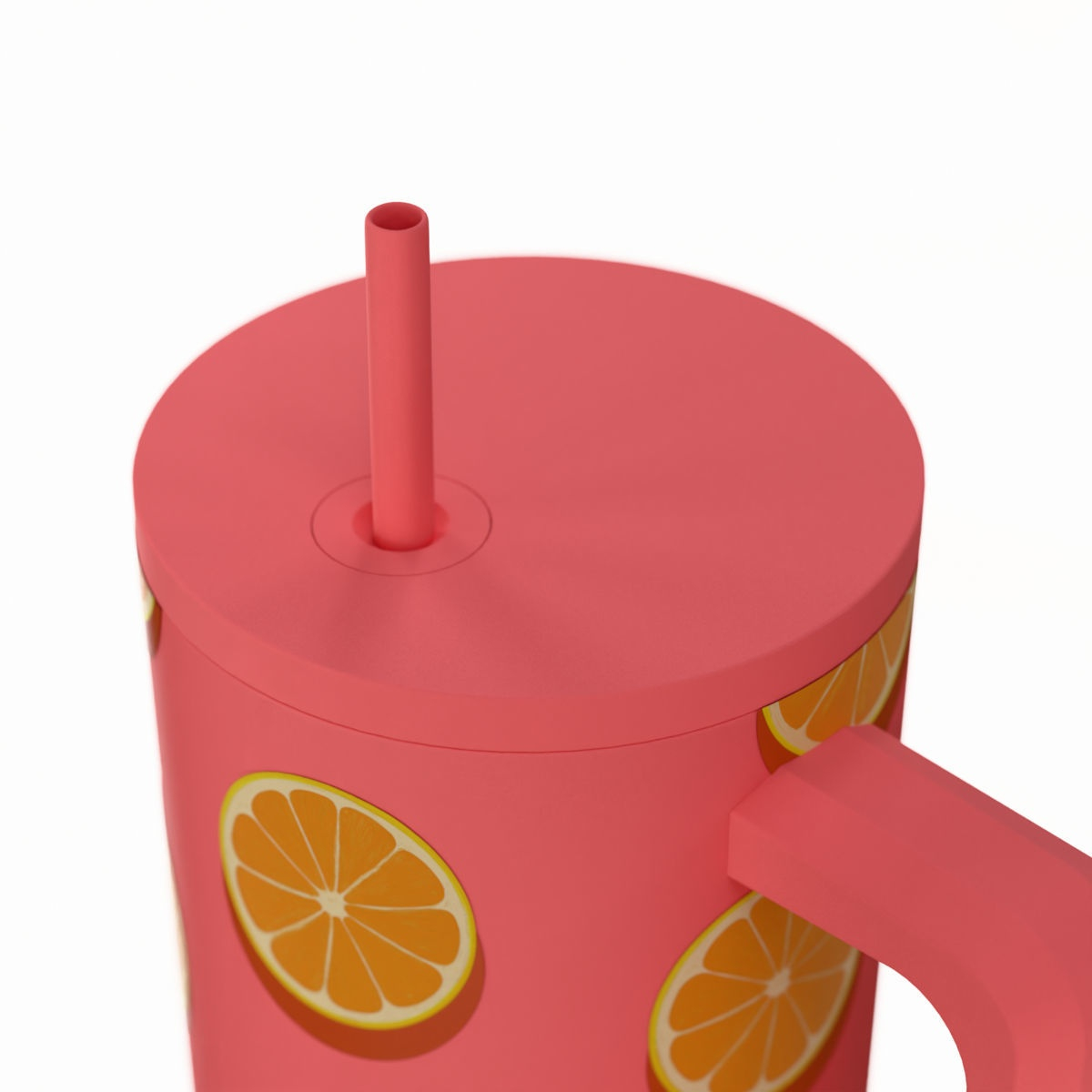 Κούπα Θερμός με Λαβή Καλαμάκι 900Ml Estia Save The Aegean Tumbler Orange Pop 01-41595 Home Οργάνωση & Αποθήκευση Spitishop