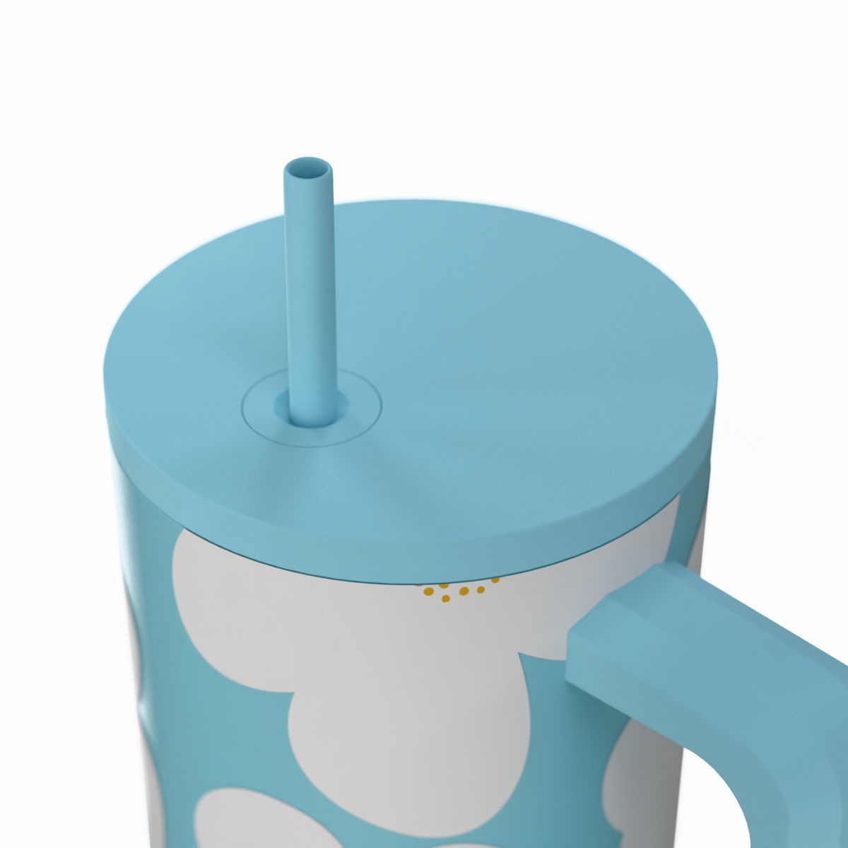 Κούπα Θερμός με Λαβή Καλαμάκι 900Ml Estia Save The Aegean Tumbler Blue Daisy 01-41618 Home Οργάνωση & Αποθήκευση Spitishop