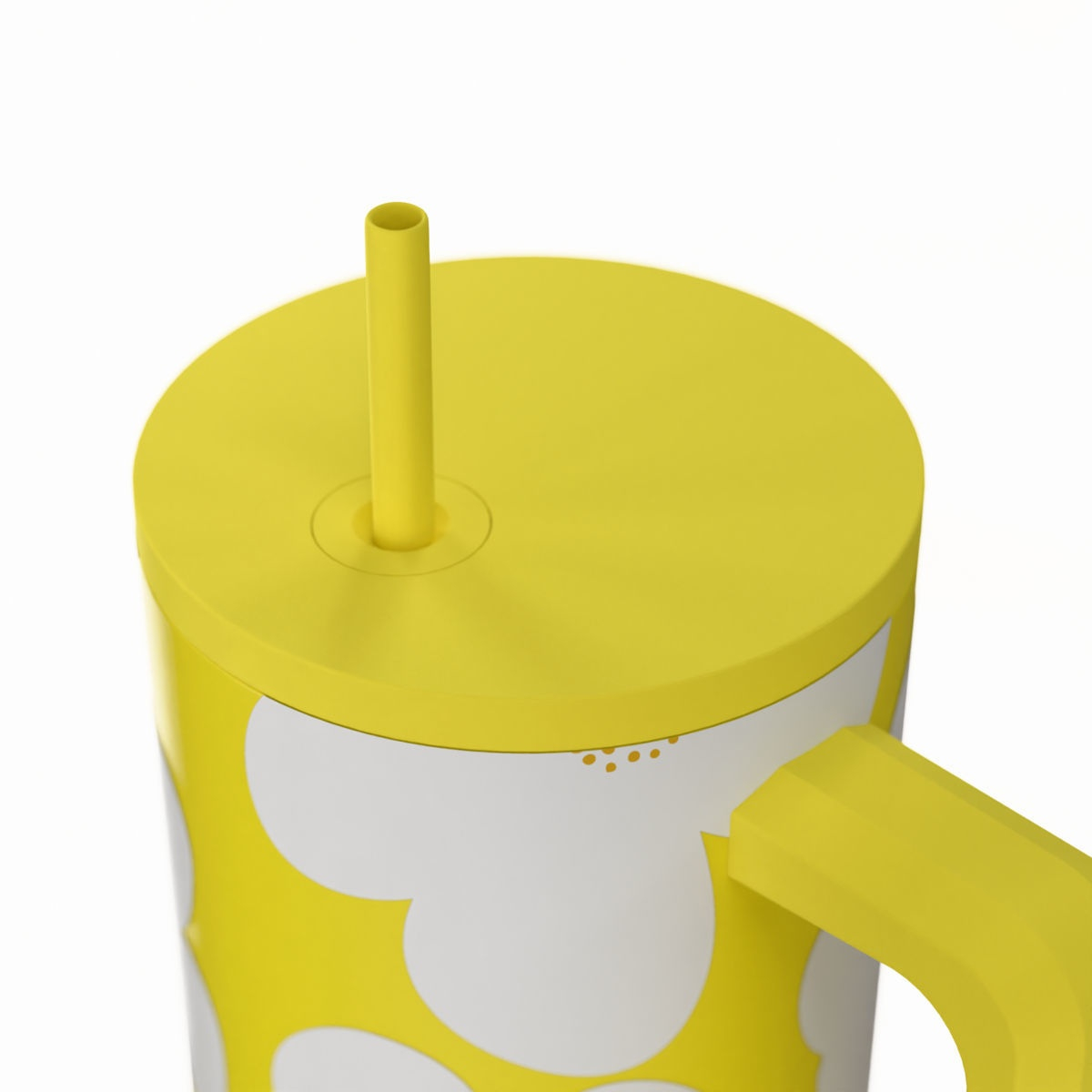 Κούπα Θερμός με Λαβή Καλαμάκι 900Ml Estia Save The Aegean Tumbler Yellow Daisy 01-41625 Home Οργάνωση & Αποθήκευση Spitishop