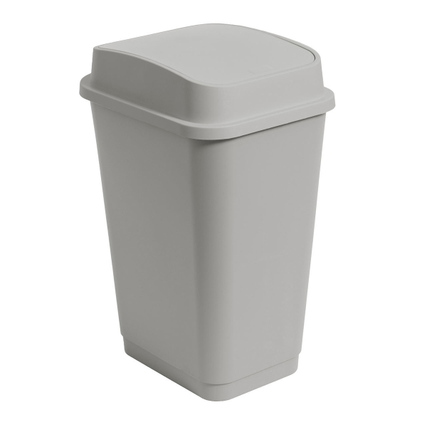 Κάδος Απορριμμάτων (33x44x56) Estia 50lt Fliptop 2 Γκρι 02-49238