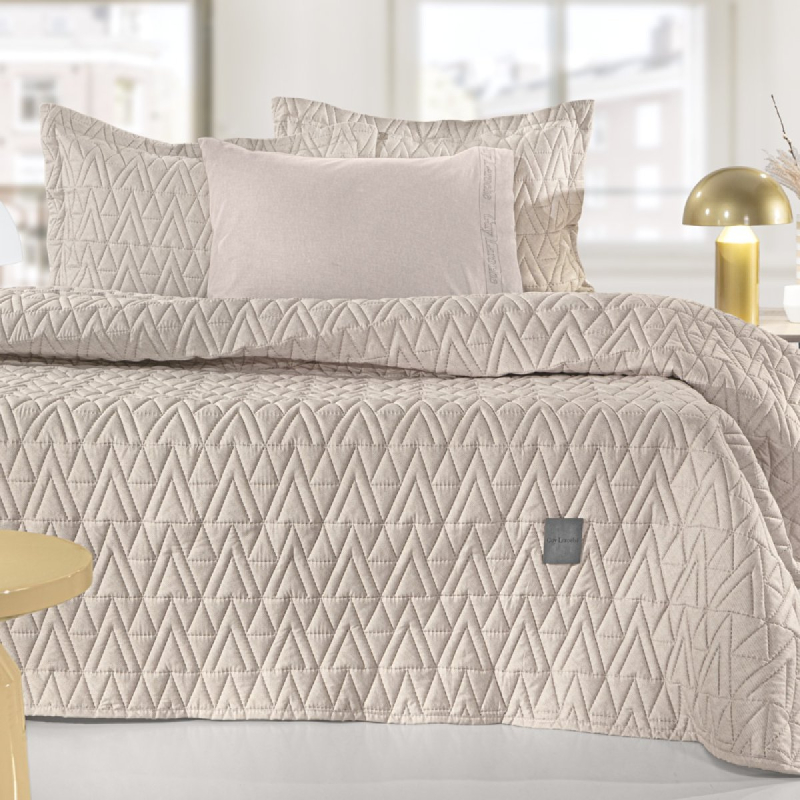 Κουβερλί King Size (250x240) + Διακοσμητική Μαξιλαροθήκη Guy Laroche Kylian Natural