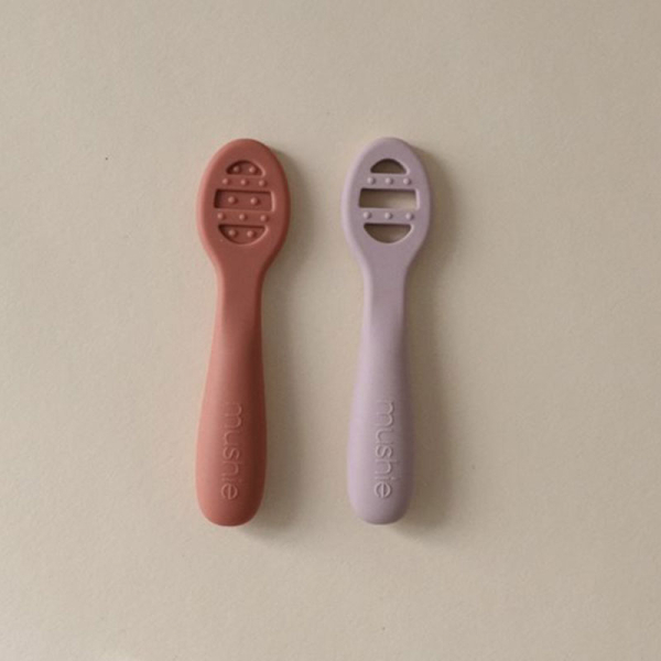 Κουτάλια Φαγητού (Σετ 2τμχ) Mushie Rose/Soft Lilac 66-102073