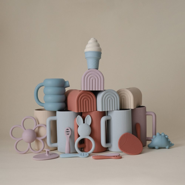 Κουτάλια Φαγητού (Σετ 2τμχ) Mushie Rose/Soft Lilac 66-102073