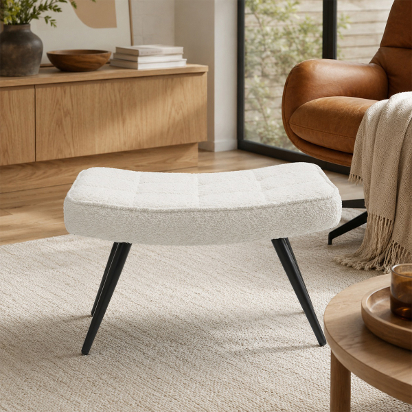 Υποπόδιο Μπουκλέ (60x40x38) Spitishop Ease White