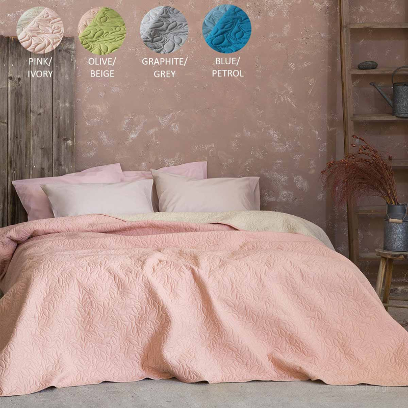 Κουβερλί King Size (240x260) 2 Όψεων Nima Bed Linen Foglie