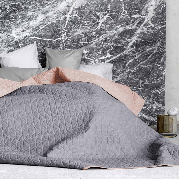 Κουβερλί King Size 2 Όψεων Nima Layers Brillante Light Salmon/Gr