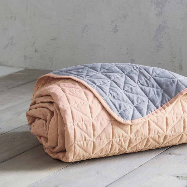 Κουβερλί King Size 2 Όψεων Nima Layers Brillante Light Salmon/Gr
