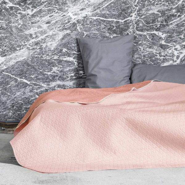 Κουβερλί Μονό 2 Όψεων Nima Layers Fiorire Shell Salmon/Peach