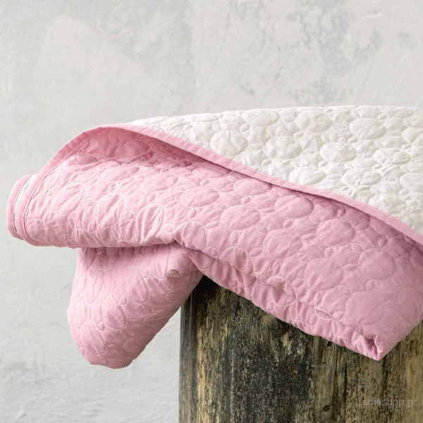 Κουβερλί Υπέρδιπλο 2 Όψεων Nima Layers Cerchio Rouge Pink/Linen