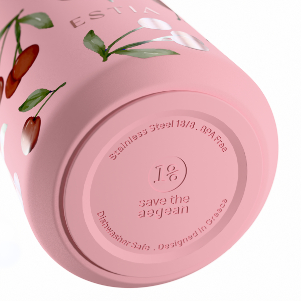 Μπουκάλι Θερμός 500ml Estia Save The Aegean Flow Cherry Rose 01-41991