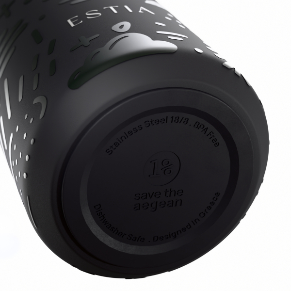 Μπουκάλι Θερμός 500ml Estia Save The Aegean Flow Noir Echo 01-42059