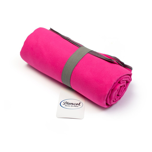 Πετσέτα Γυμναστηρίου (50x80) Dimcol Quick Dry Fuchsia-Dark Grey
