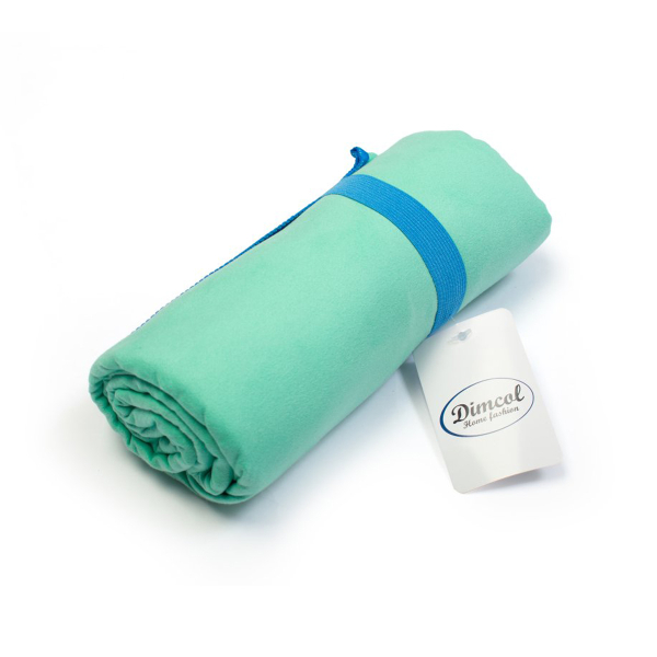 Πετσέτα Microfiber (80x160) Dimcol Quick Dry Turquoise-Blue