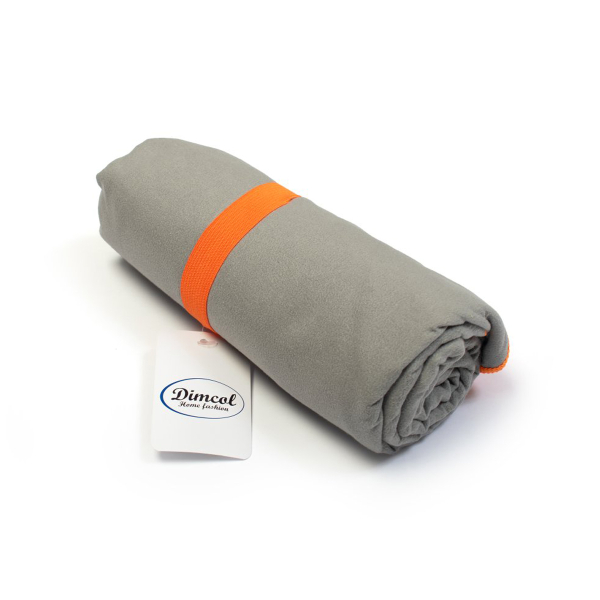 Πετσέτα Microfiber (80x160) Dimcol Quick Dry Grey-Orange