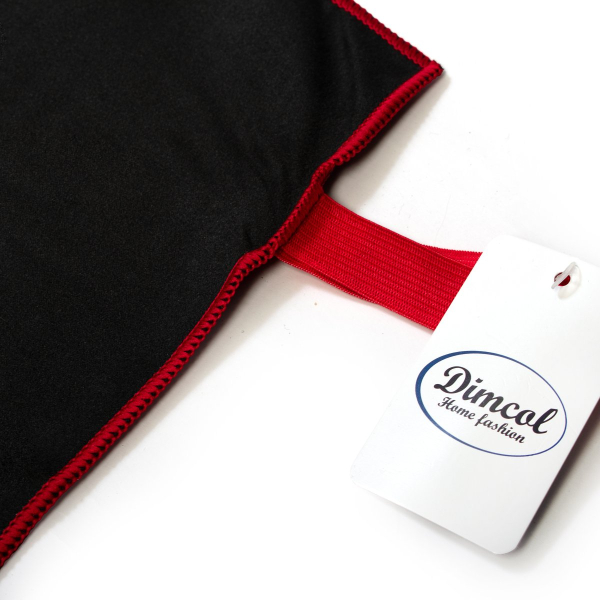 Πετσέτα Microfiber (80x160) Dimcol Quick Dry Black-Bordeaux