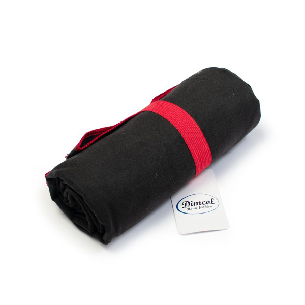 Πετσέτα Microfiber (80x160) Dimcol Quick Dry Black-Bordeaux