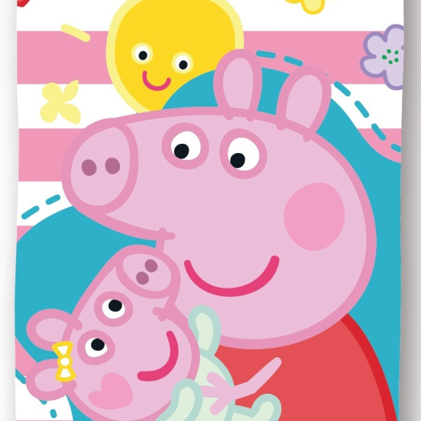 Παιδική Πετσέτα Θαλάσσης Microfiber (70x140) Dimcol Peppa Pig 821 White-Pink