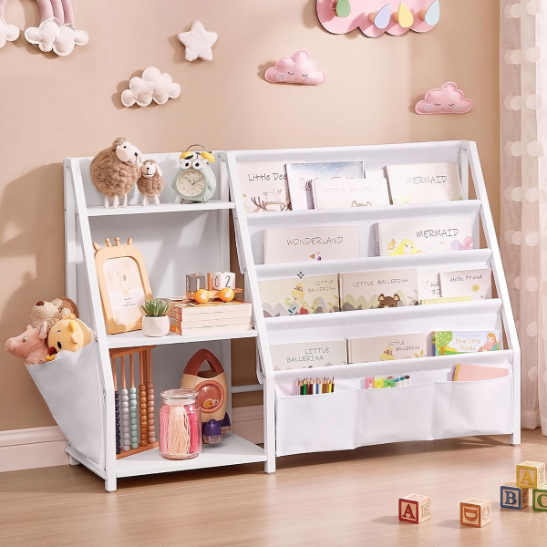 Παιδική Βιβλιοθήκη Με Ράφια (108.5x30x75) Songmics GKR024W01