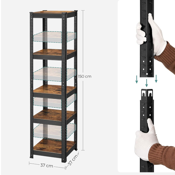 Μεταλλική Ραφιέρα Δαπέδου 5 Θέσεων (37x37x150) Songmics GLR037B01