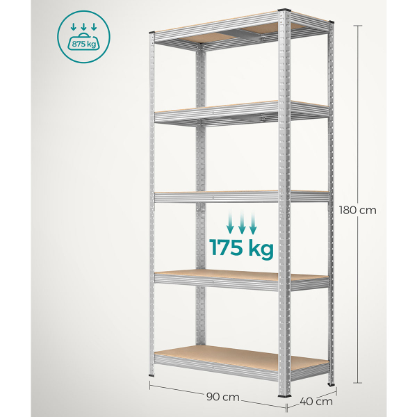 Μεταλλική Ραφιέρα Δαπέδου 5 Θέσεων (90x40x180) Songmics GLR040EZ03