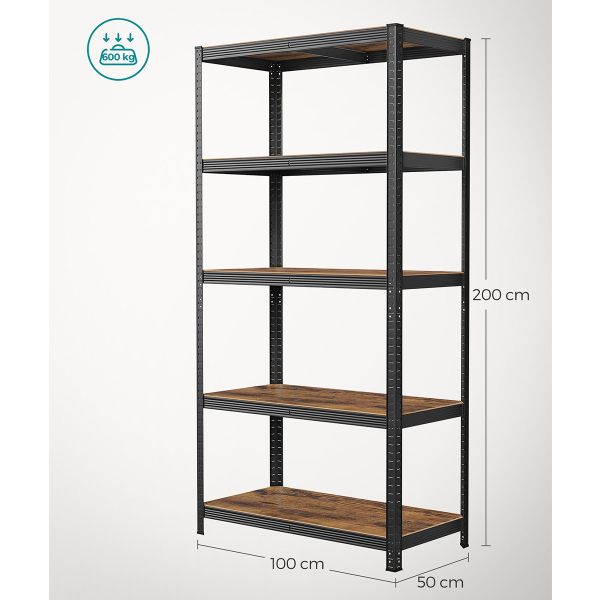 Μεταλλική Ραφιέρα Δαπέδου 5 Θέσεων (100x50x200) Songmics GLR050B11