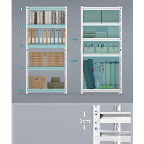 Μεταλλική Ραφιέρα Δαπέδου 5 Θέσεων (70x30x150) Songmics GLR300EZ03