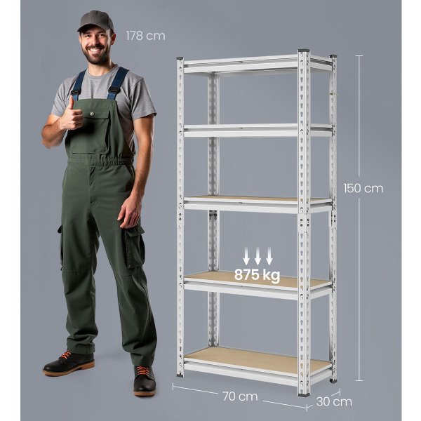 Μεταλλική Ραφιέρα Δαπέδου 5 Θέσεων (70x30x150) Songmics GLR300EZ03