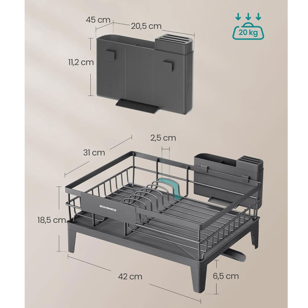 Στραγγιστήρι Πιάτων (42x31x18.5) Songmics KCS550GT01