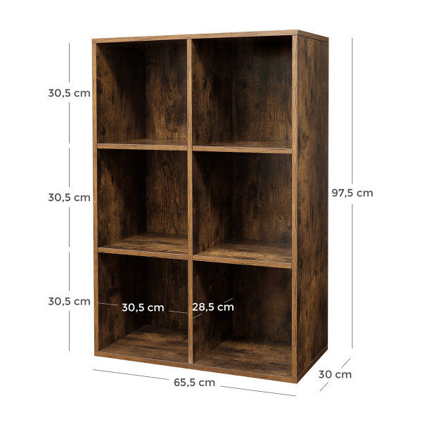Βιβλιοθήκη Δαπέδου 6 Θέσεων (75.5x30x97.5) Vasagle LBC203BXV1
