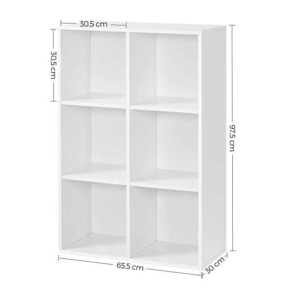 Βιβλιοθήκη Δαπέδου 6 Θέσεων (75.5x30x97.5) Vasagle LBC203DV1