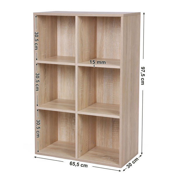 Βιβλιοθήκη Δαπέδου 6 Θέσεων (75.5x30x97.5) Vasagle LBC203HV1