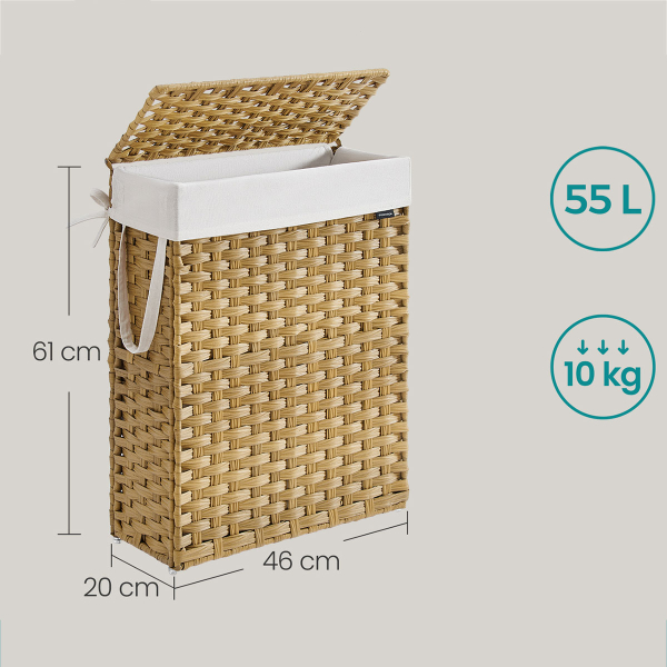 Καλάθι Απλύτων 55Lit (46x20x61) Songmics LCB164N01