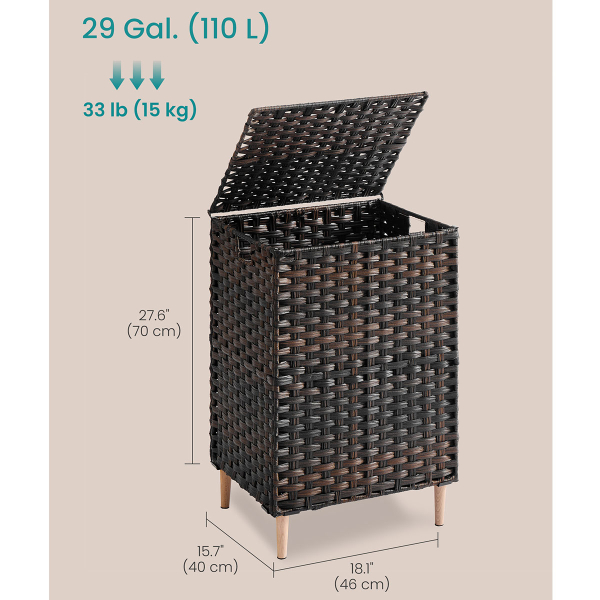 Καλάθι Απλύτων 2 Θέσεων 110Lit (46x40x70) Songmics LCB222ME01