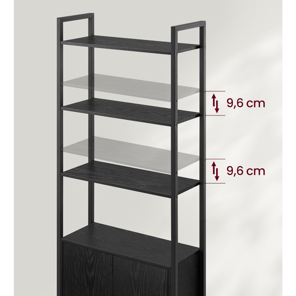 Ραφιέρα Δαπέδου 4 Θέσεων Με Ντουλάπι (60x24x159.5) Vasagle LLS133B01