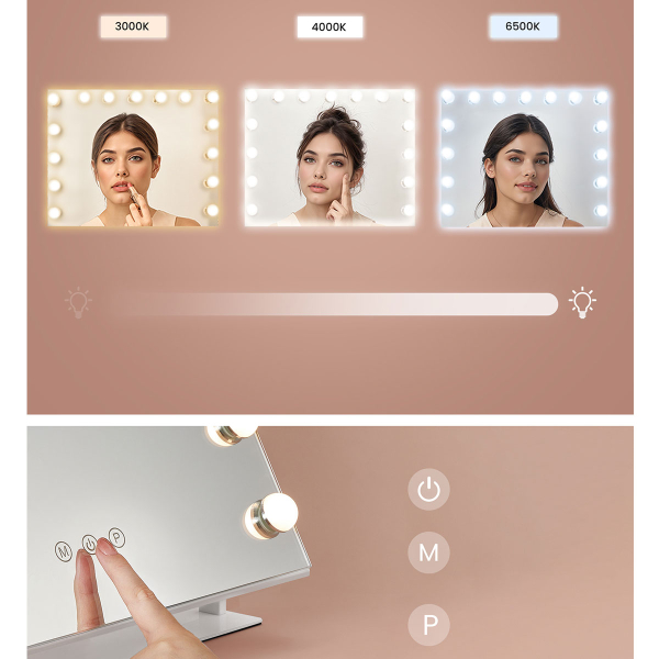 Επιτραπέζιος Καθρέφτης Με Led (62.5x10x45.8) Songmics LWM001W02