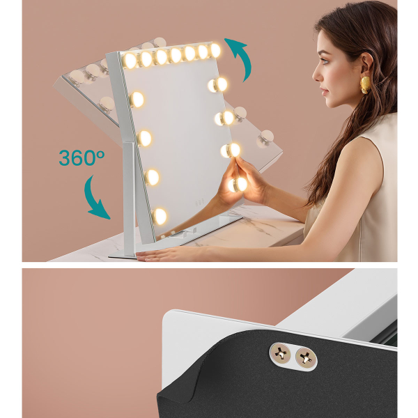 Επιτραπέζιος Καθρέφτης Με Led (62.5x10x45.8) Songmics LWM001W02