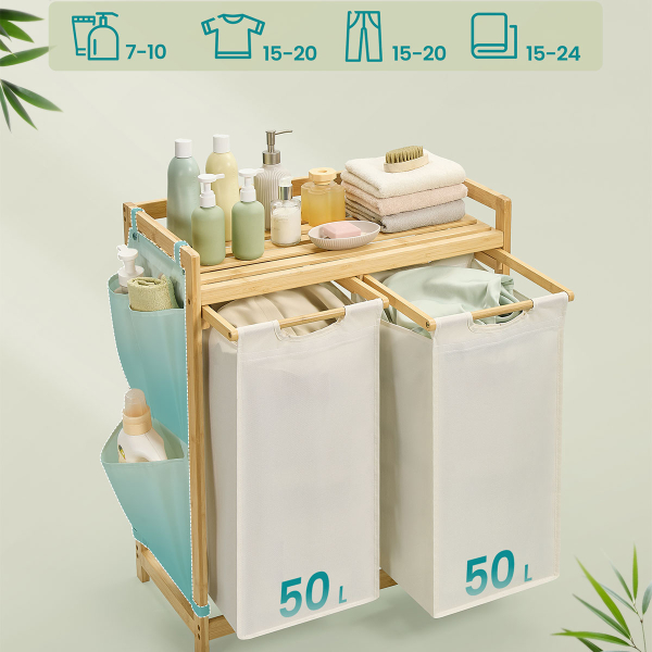Καλάθια Απλύτων Με Πάγκο (63x33x78) Songmics RLH100WD01