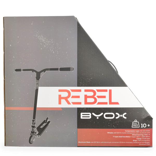 Παιδικό Πατίνι Δίτροχο (8+ Ετών) Byox Stunt Rebel Carbon