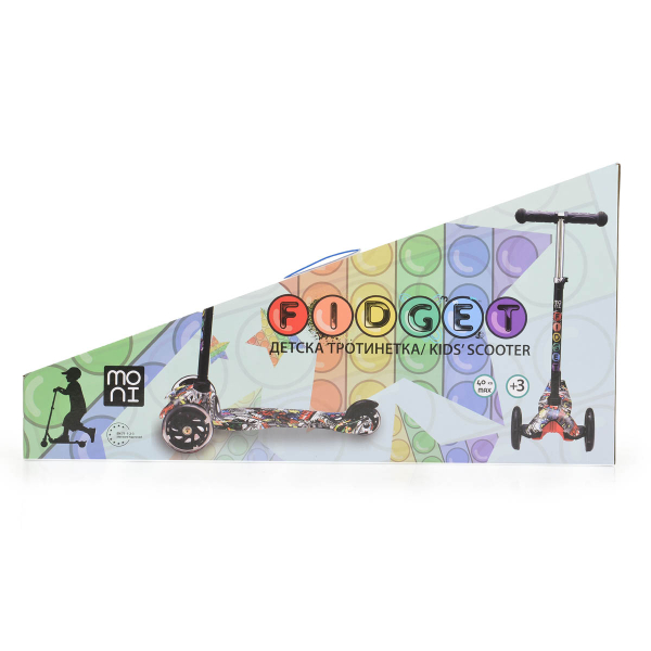 Παιδικό Πατίνι Τρίτροχο (3+ Ετών) Moni Fidget Black