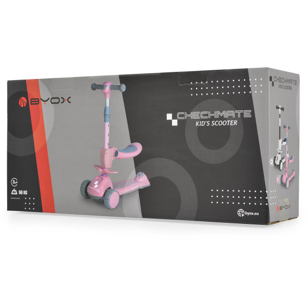 Παιδικό Πατίνι Τρίτροχο (3+ Ετών) Byox Checkmate Lace Pink