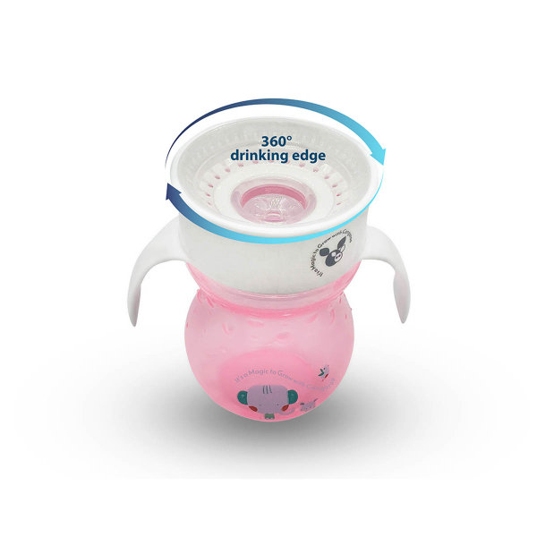 Ποτήρι Εκπαιδευτικό 270ml Cangaroo Magical 360 Pink C0669H