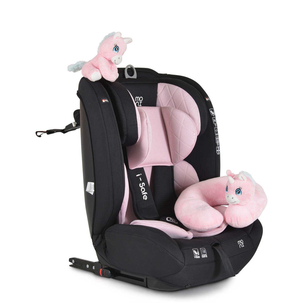 Κάθισμα Αυτοκινήτου ISOfix (76-150εκ. Ύψος) Moni i-Safe i-Size Ροζ